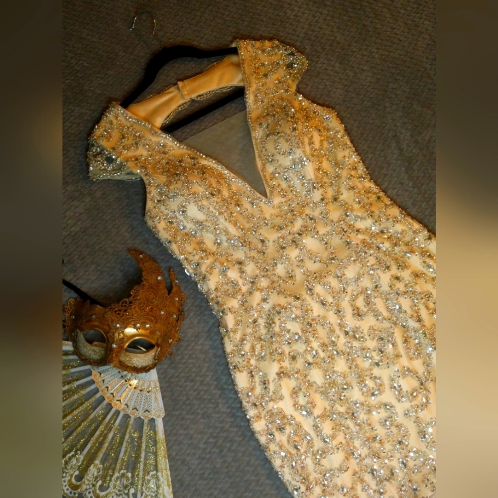 Gorgeous Lucci Lu Beaded Mermaid Gown